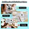 Mini Sticker Printer Bluetooth Smart Pocket Inkless Thermal Printer with 11 Rolls Thermal Paper and Sticker for iOS&Android, Portable Receipt Printer for Photo Journal Notes Memo